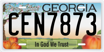 GA license plate CEN7873