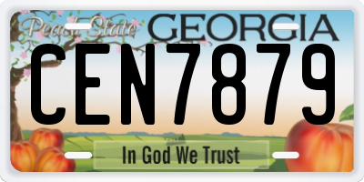GA license plate CEN7879