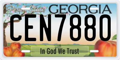 GA license plate CEN7880