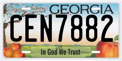 GA license plate CEN7882