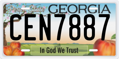 GA license plate CEN7887