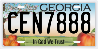 GA license plate CEN7888