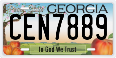 GA license plate CEN7889