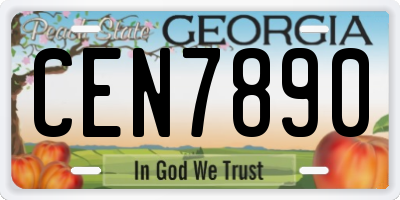 GA license plate CEN7890