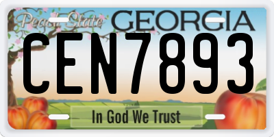GA license plate CEN7893