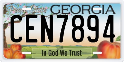 GA license plate CEN7894