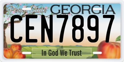 GA license plate CEN7897