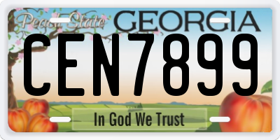 GA license plate CEN7899