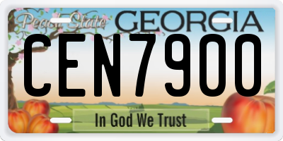 GA license plate CEN7900