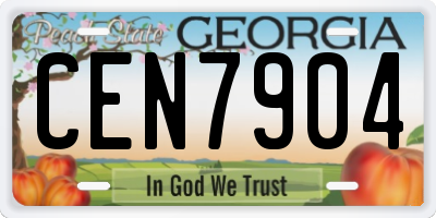 GA license plate CEN7904