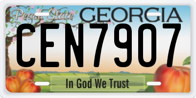 GA license plate CEN7907