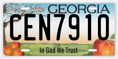 GA license plate CEN7910