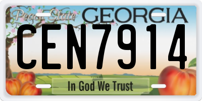 GA license plate CEN7914