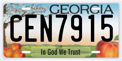 GA license plate CEN7915