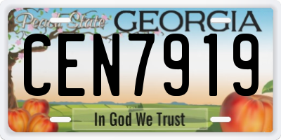 GA license plate CEN7919