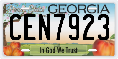 GA license plate CEN7923