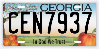 GA license plate CEN7937