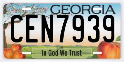 GA license plate CEN7939