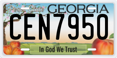 GA license plate CEN7950