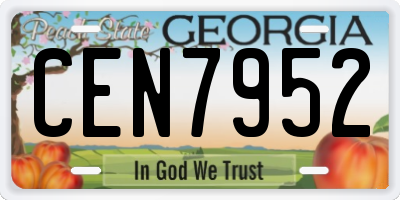 GA license plate CEN7952