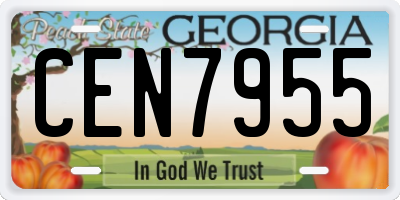 GA license plate CEN7955