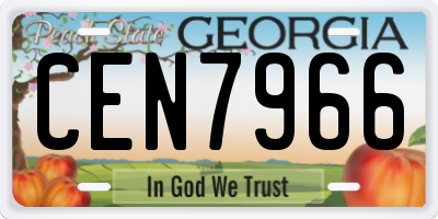GA license plate CEN7966