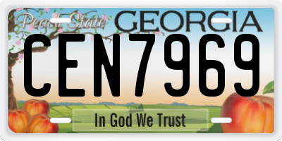 GA license plate CEN7969