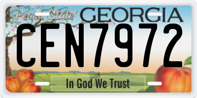 GA license plate CEN7972