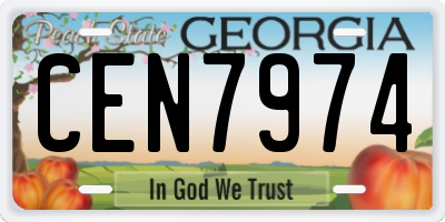 GA license plate CEN7974
