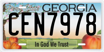 GA license plate CEN7978