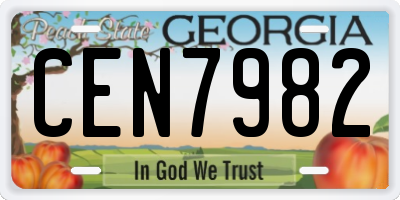 GA license plate CEN7982