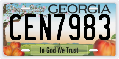 GA license plate CEN7983