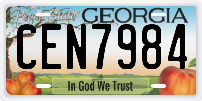 GA license plate CEN7984