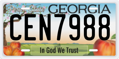 GA license plate CEN7988