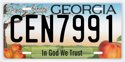 GA license plate CEN7991