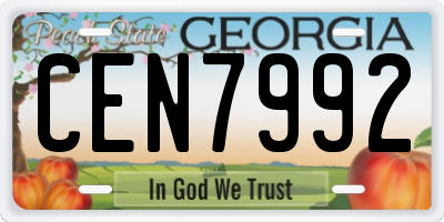 GA license plate CEN7992