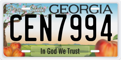 GA license plate CEN7994