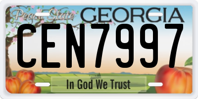 GA license plate CEN7997