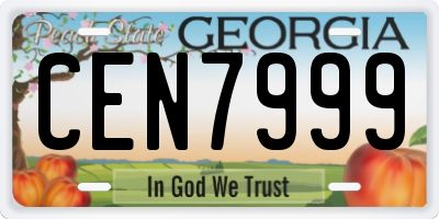 GA license plate CEN7999