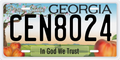 GA license plate CEN8024