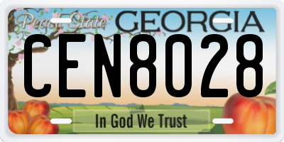 GA license plate CEN8028