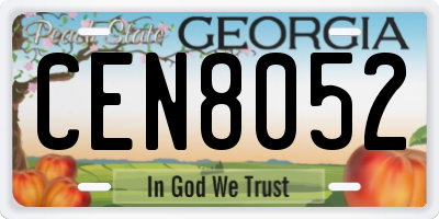 GA license plate CEN8052