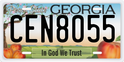 GA license plate CEN8055