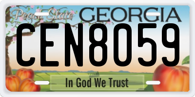 GA license plate CEN8059