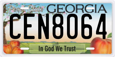 GA license plate CEN8064