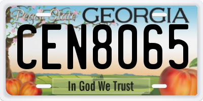 GA license plate CEN8065