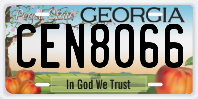 GA license plate CEN8066