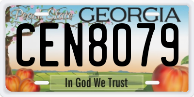 GA license plate CEN8079