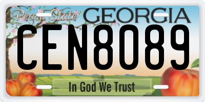 GA license plate CEN8089