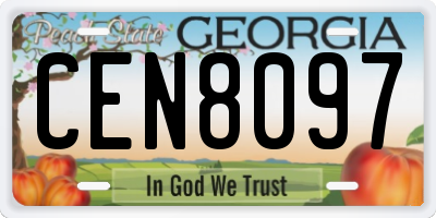 GA license plate CEN8097